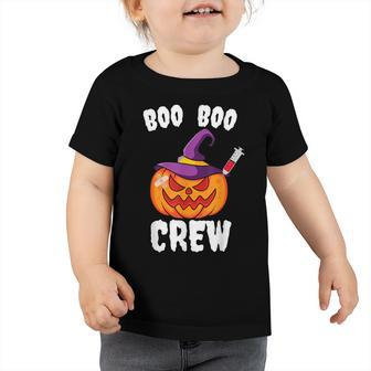 Boo Boo Crew Nurse Pumpkin Funny Halloween Ghost Costume Toddler Tshirt - Seseable