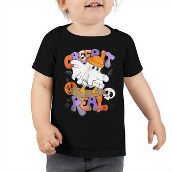 Creep It Real Ghost Boy Vintage Retro Halloween Fall Season Toddler Tshirt - Thegiftio UK