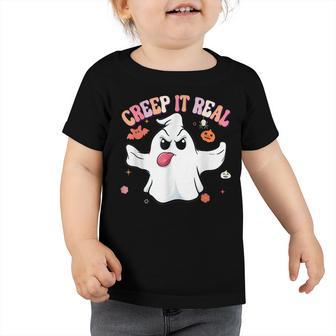 Creep It Real Ghost Kids Boys Girls Halloween Costume Toddler Tshirt - Thegiftio UK