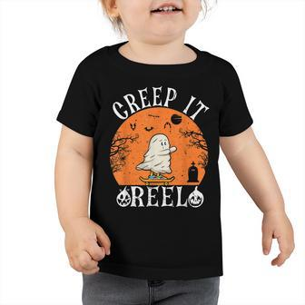 Creep It Real Ghost Men Skateboarding Halloween Fall Season Toddler Tshirt - Thegiftio UK