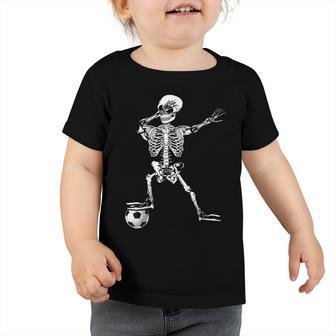 Dabbing Skeleton Soccer Halloween Boys Kids Men Gifts Party Toddler Tshirt - Thegiftio UK