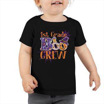 Funny 1St Grade Boo Crew Halloween Teacher Kids Costume Toddler Tshirt - Seseable