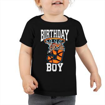 Funny 9 Year Old Birthday Boy Basketball 9Th Bday Bball Toddler Tshirt - Seseable