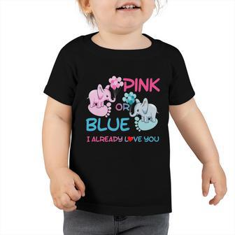 Gender Reveal Pink Or Blue Boy Or Girl Party Supplies Family Gift Toddler Tshirt - Monsterry