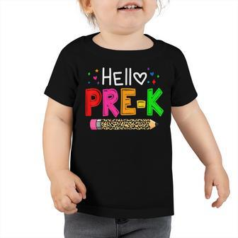 Hello Pre-K Teacher Kids Back To School Teacher Student Gift Toddler Tshirt - Seseable