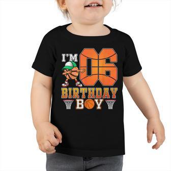 Im 6 Years Old 6Th Birthday Boy Basketball Lover Toddler Tshirt - Seseable
