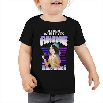 Just A Girl Who Loves Anime And Video Games Toddler Tshirt - Monsterry DE