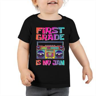 Kids 1St Grade Is My Jam Vintage 80S Boombox Teacher Student Toddler Tshirt - Seseable