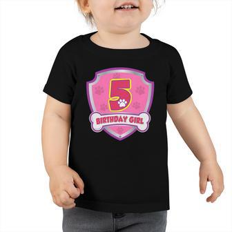 Kids 5 Years Old 5Th Birthday Patrol Party Boys Girls Toddler Tshirt
