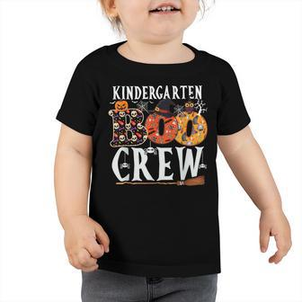 Kindergarten Boo Crew Teachers Halloween Costume Funny Toddler Tshirt - Seseable