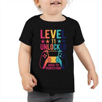 Level 11 Unlocked Awesome Since 2011 11Th Birthday Gamer Video Game Graphic Design Printed Casual Daily Basic Toddler Tshirt
