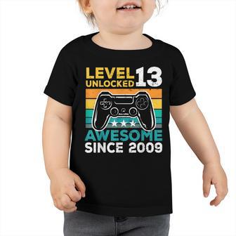 Level 13 Unlocked Awesome 2009 13Th Birthday Boy Video Game Toddler Tshirt - Thegiftio UK