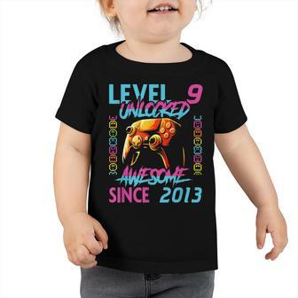 Level 9 Unlocked Awesome 2013 Video Game 9Th Birthday Kids Toddler Tshirt - Thegiftio UK