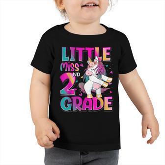 Little Miss 2Nd Grade Unicorn Back To School 2Nd Grade Girls V2 Toddler Tshirt - Seseable
