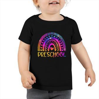 Preschool Teacher Leopard Tie Dye Rainbow Toddler Tshirt - Monsterry DE
