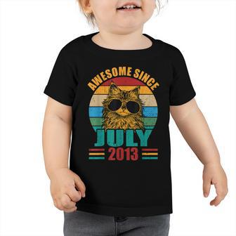 Retro Awesome Since July 2013 9Th Birthday 9 Years Old Toddler Tshirt - Seseable