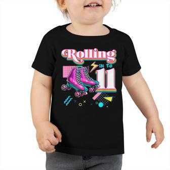 Rolling Into 11 Roller Skate 11Th Birthday Girl Gifts Toddler Tshirt - Thegiftio UK