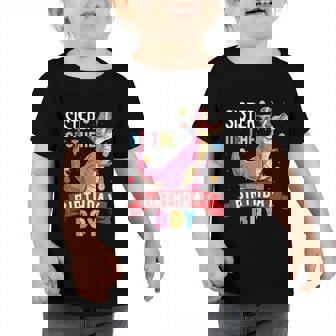 Sister Of The Birthday Boy Matching Trex Birthday Party Graphic Design Printed Casual Daily Basic Toddler Tshirt - Thegiftio UK