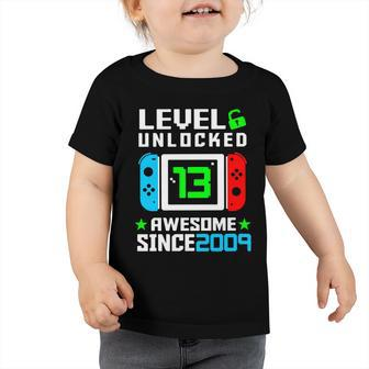 Video Game Level 13 Unlocked 13Th Birthday Graphic Design Printed Casual Daily Basic Toddler Tshirt