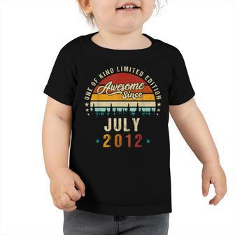 Vintage 10Th Birthday Awesome Since July 2012 Epic Legend Toddler Tshirt - Seseable