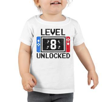 8 Year Old Gifts Level 8Th Birthday Boy Video Games Gaming Toddler Tshirt - Thegiftio UK
