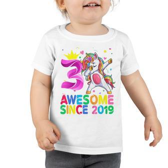 Kids 3 Year Old Gifts Girls Ns Dabbing Unicorn 3Rd Birthday Toddler Tshirt - Thegiftio UK