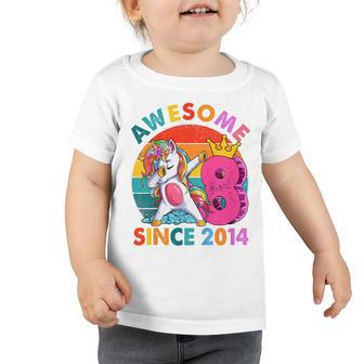 Kids 8 Year Old Gifts Girls Ns Dabbing Unicorn 8Th Birthday Toddler Tshirt - Thegiftio UK
