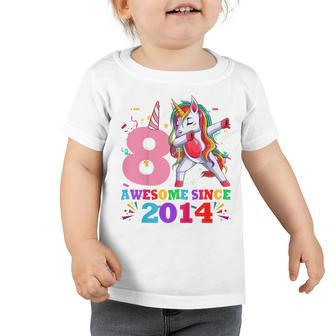 Kids 8 Years Old Unicorn Dabbing 8Th Birthday Girl Unicorn Party Toddler Tshirt - Thegiftio UK