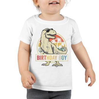 Kids Birthday Boy Dino T Rex Dinosaur Boys Matching Family Toddler Tshirt - Seseable