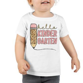 Kids Hello Kindergarten 1St Day Of Kindergarten Pencil Toddler Tshirt - Seseable