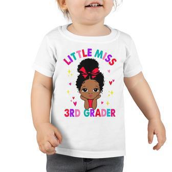 Kids Little Miss 3Rd Grader Black Girl Back To School 3Rd Grade Toddler Tshirt - Seseable