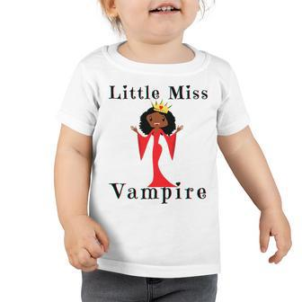 Kids Little Miss Vampire Black Girl Magic Funny Brown Skin Girls Toddler Tshirt - Seseable