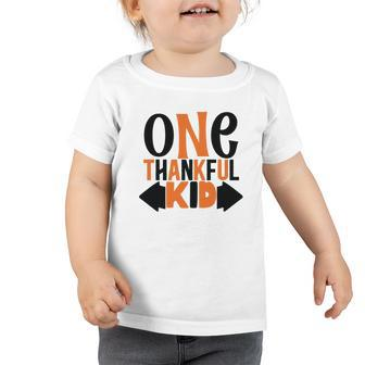 One Thankful Kid Fall Yall Season Toddler Tshirt - Seseable
