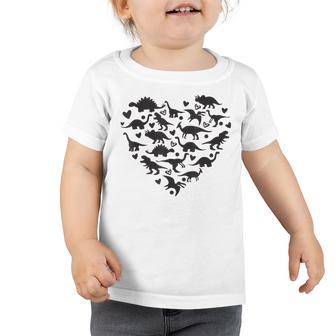 Types Of Dinosaurs Heart Dino Identification Boys Girls Kids Toddler Tshirt - Seseable