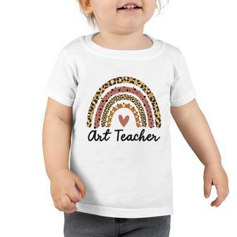 Art Teacher Rainbow Leopard Funny Teacher Gift School Toddler Tshirt - Monsterry AU