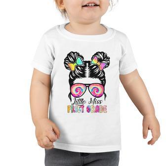 Little Miss First Grade Girls Back To School Funny Toddler Tshirt - Monsterry DE
