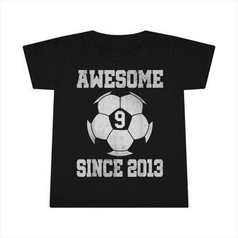 9Th Birthday Soccer Player 9 Years Old Vintage Retro Infant Tshirt - Seseable