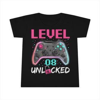 Birthday Boy Level 8 Unlocked 8 Years Old Gamer Boy Infant Tshirt - Seseable