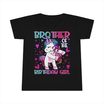 Brother Of The Birthday Girl Flossing Unicorn Brother Gifts Infant Tshirt