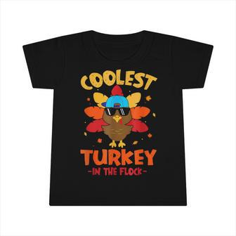Coolest Turkey In The Flock Thanksgiving Boys Kids Toddlers Infant Tshirt - Thegiftio UK