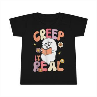 Creep It Real Ghost Book Halloween Sweating Groovy Cute Kids Infant Tshirt - Thegiftio UK