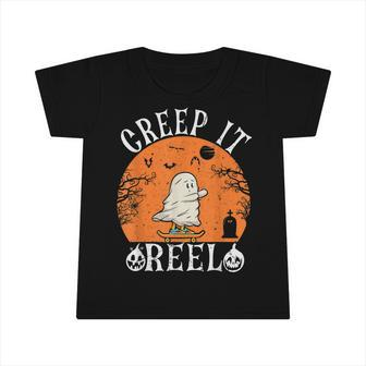 Creep It Real Ghost Men Skateboarding Halloween Fall Season Infant Tshirt - Thegiftio UK