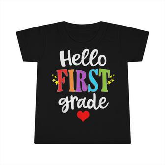 Hello 1St Grade Colorful First Grade Teacher Kids Gift Infant Tshirt - Seseable