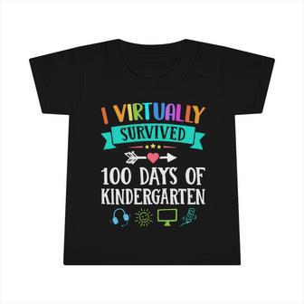 I Virtually Survived 100 Days Of Kindergarten Teacher Kids Meaningful Gift Infant Tshirt - Monsterry CA