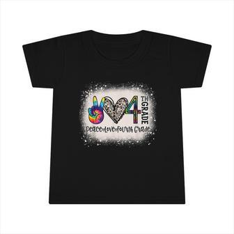 Peace Love 4Th Grade Funny Back To School Bleached Infant Tshirt - Monsterry UK