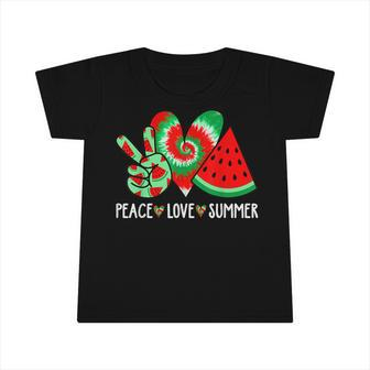 Peace Love Summer Watermelon Fruit Summer Vacation Tie Dye V2 Infant Tshirt - Seseable
