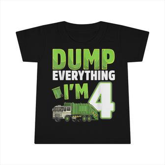 Recycling Trash 4 Year Old Garbage Truck 4Th Birthday Boy Infant Tshirt - Seseable