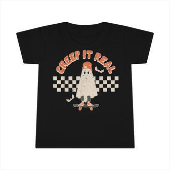 Retro Halloween Creep It Real Vintage Ghost Halloween Infant Tshirt - Thegiftio UK