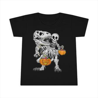 Skeleton Dinosaur T Rex Boys Halloween Mummy Funny Pumpkin Infant Tshirt - Thegiftio UK