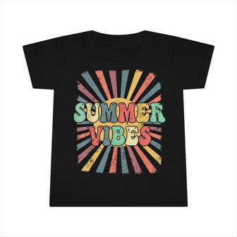 Summer Vibes Vintage Retro Sunshine Tropical Summer Vacation  Infant Tshirt